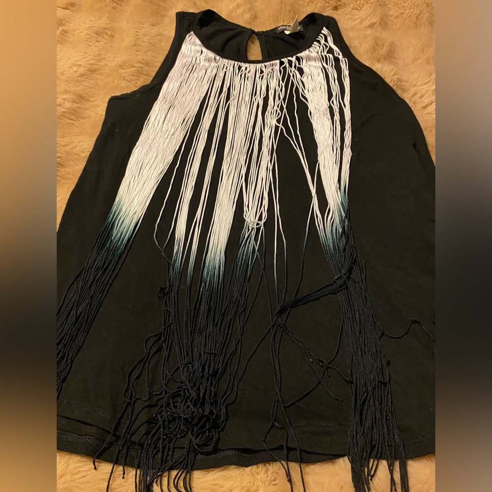 CHA CHA VENTE BLACK TOP
WITH FRINGE LADIES MEDIUM